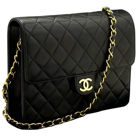 chanel black chain strap bag|Chanel black quilted flap bag.